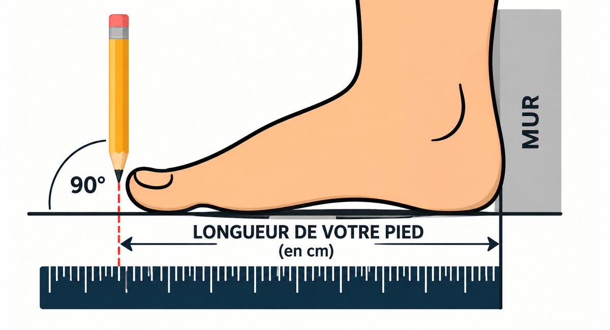 Comment mesurer correctement la longueur de votre pied :