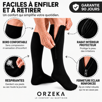 Bas de contention à fermeture éclair